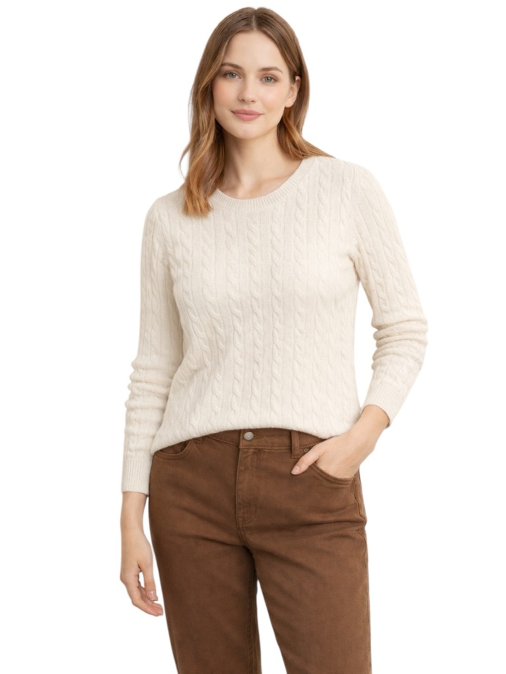 Vintage Gap Angora Rabbit Hair Crew Neck Cable Knit Sweater Womens Cream XL